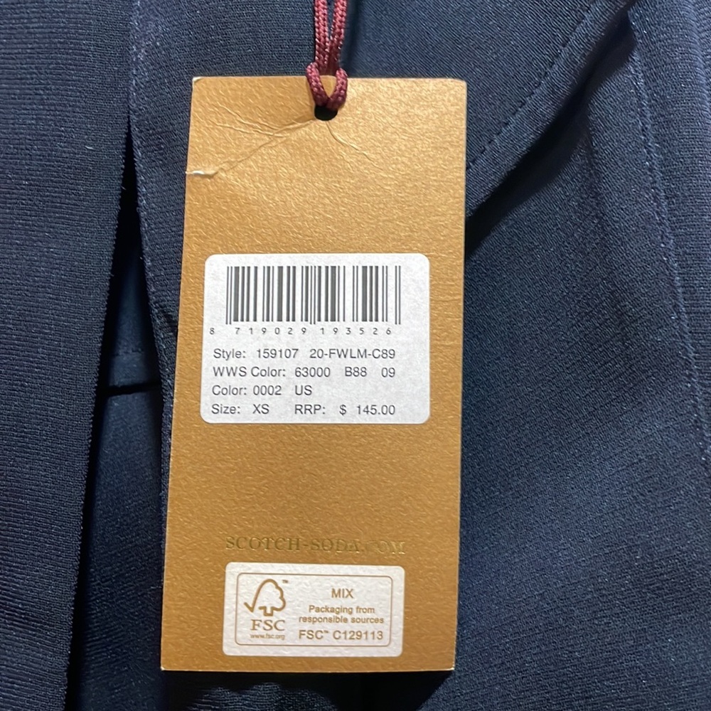 Scotch & Soda Navy Blue Skirt, NWT, High Waisted, Belted with front pockets - Picture 4 of 6